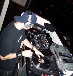 Tim, DJ Triumph, on the decks